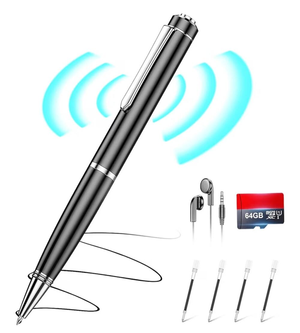 ZIPCIDE 64GB Digital Voice Recorder Pen VOR AI Noise Reduction Black